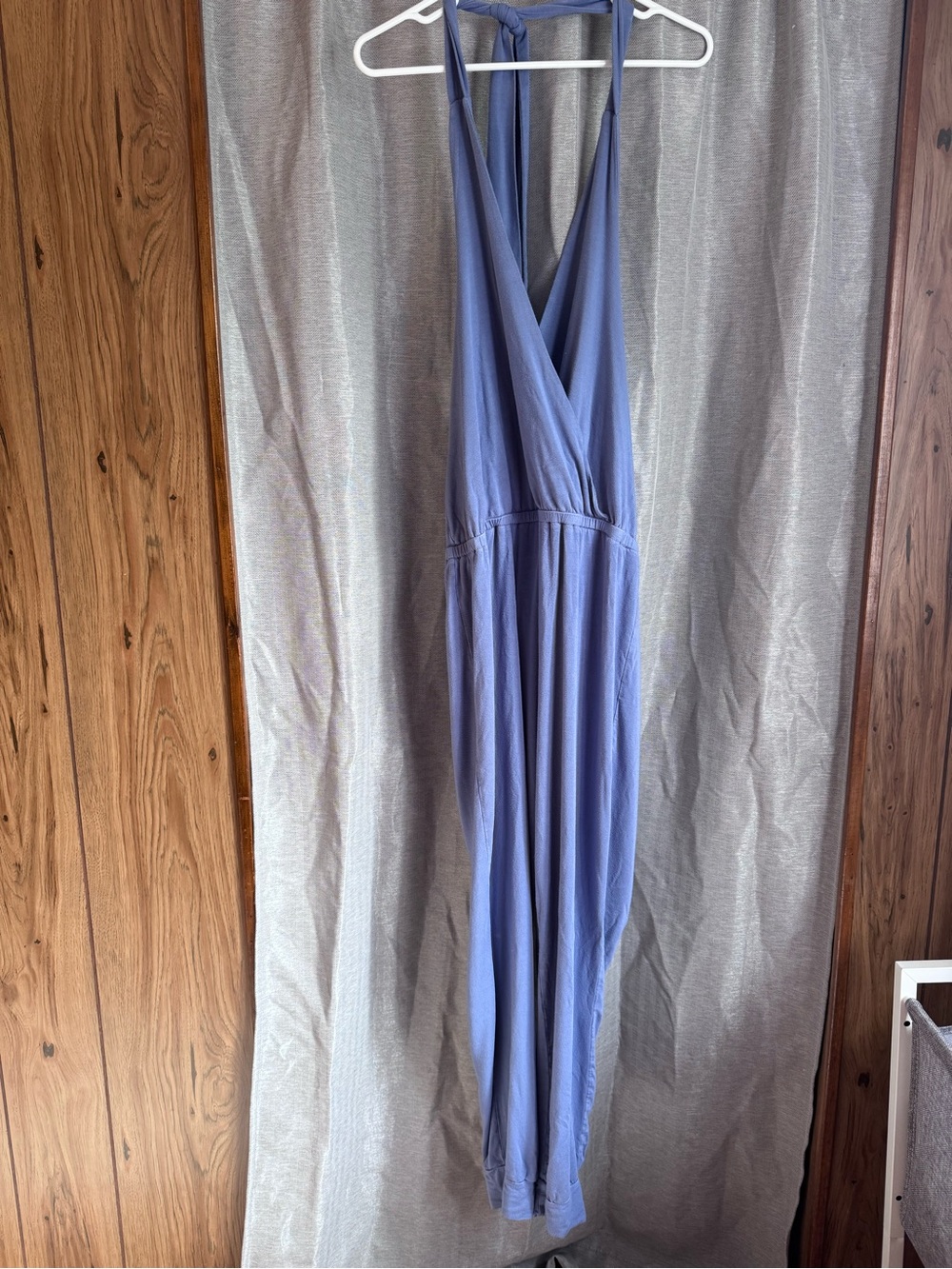 Women's Sleeveless V-Neck Jumpsuit - Dusty Blue